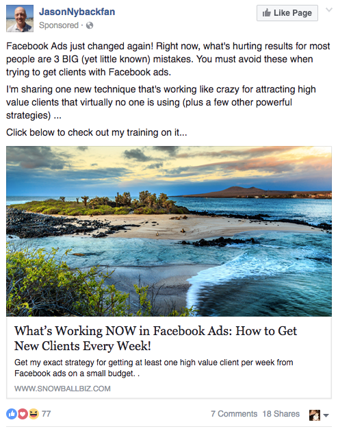 Facebook ad image example